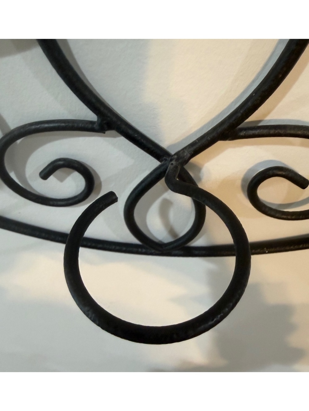 Black Iron Wall Hanging with Intricate Scrollwork and Floral Design - Decorative - Picture 4 of 7